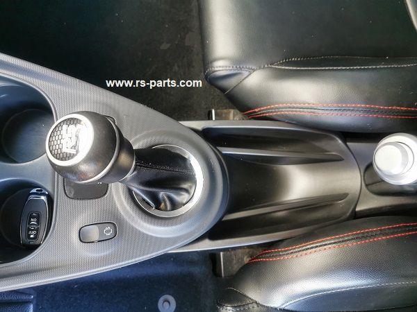 RS Schaltknauf Alu silber matt eloxiert - Leder schwarz Smart 453 /  Schaltgetriebe